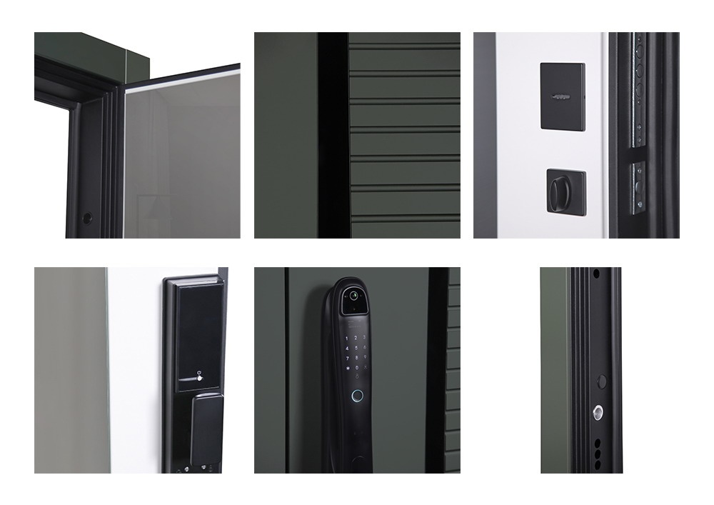 Стальная дверь "Ferrum" с зеркалом (биометрический замок). Заказная модель.