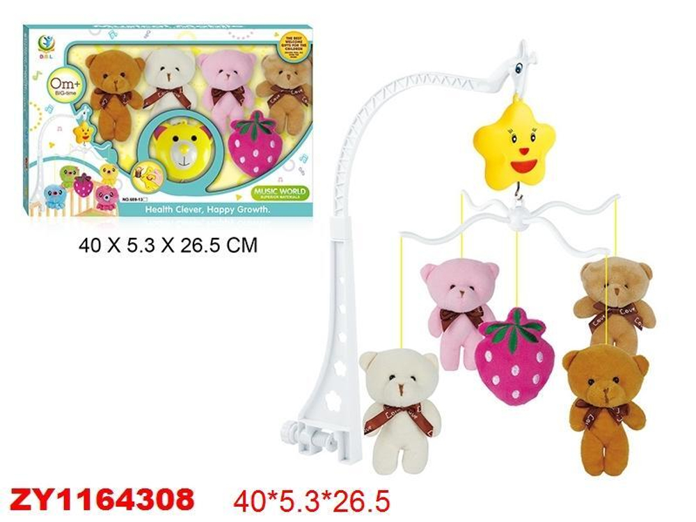 Карусель музыкальная для новорожденных, коробка 689-4