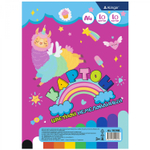 Картон цветной Alingar, А4, немелованный, 10 листов, 10 цветов, односторонний, зол+серебро, пакет, "Лама"