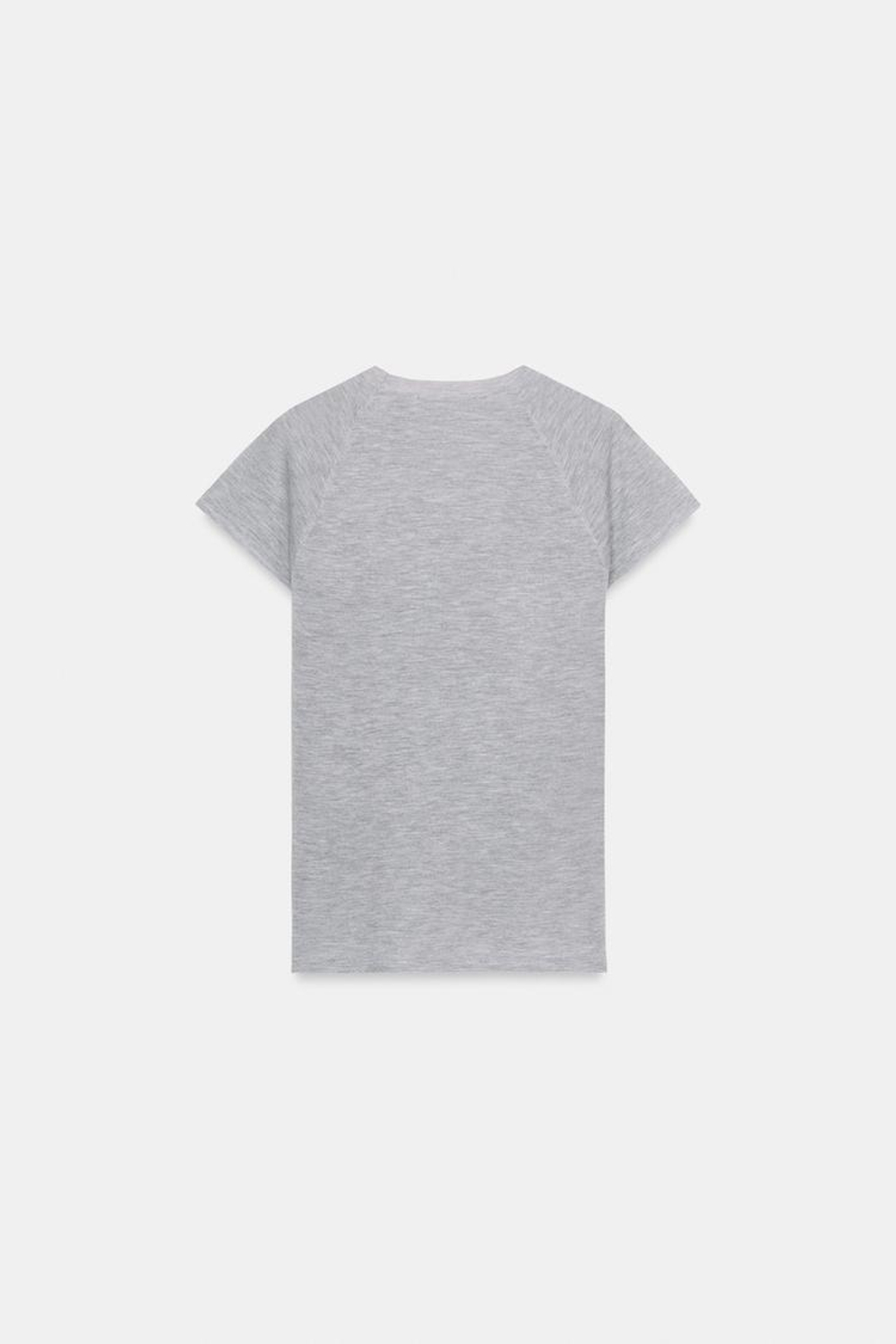 ZARA ТОП ИЗ УЛЬТРАТОНКОГО ТРИКОТАЖА, СЕРЫЙ МЕЛАНЖ