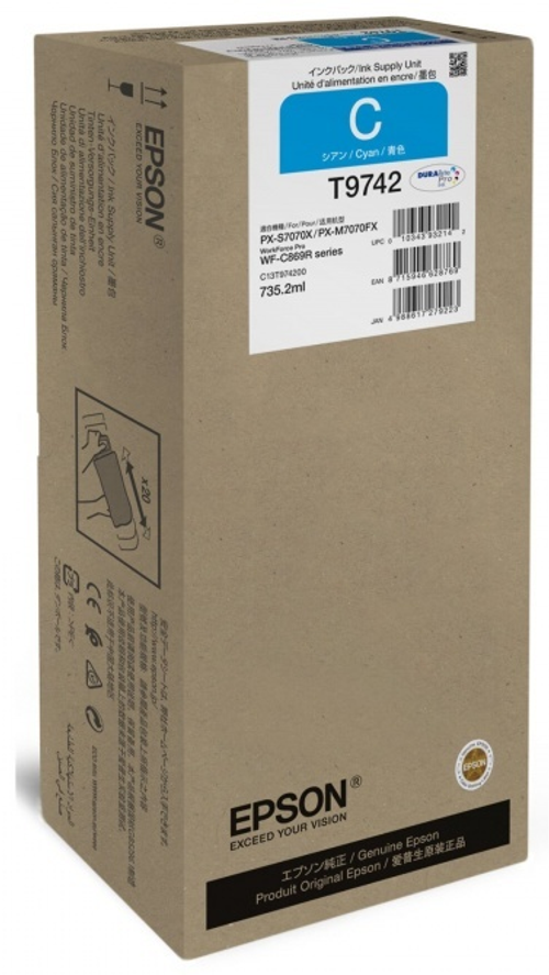 Картриджи Epson T9742 (C13T97420N) голубой (cyan)