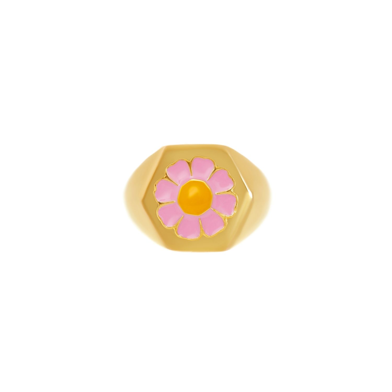 Кольцо Gold Pink Daisy Ring