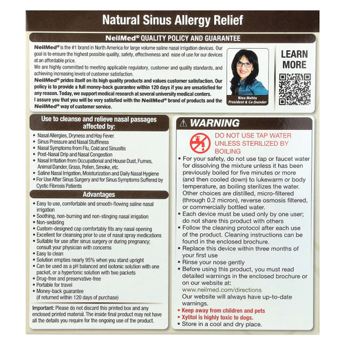 NeilMed, Sinus Rinse®, ксилитол, набор Sinus Rinse™, набор из 2 предметов