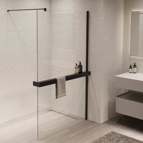 Душевая перегородка Walk-In VSW-1HR900CLB, 900*2000, черный, стекло прозрачное