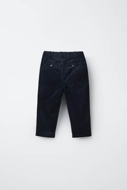 ZARA БРЮКИ КОСТЮМНЫЕ ВЕЛЬВЕТ, МОРСКОЙ СИНИЙ