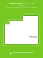 Матовый натяжной потолок 3 м2