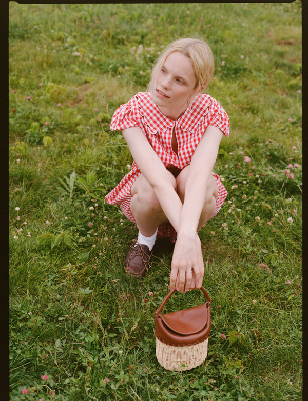 Сумка-корзинка JANE карамельного цвета