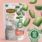 Подушечки с кремом из лосося Деревенские лакомства 0,03кг Чистим зубы для кошек набор из 10 упаковок