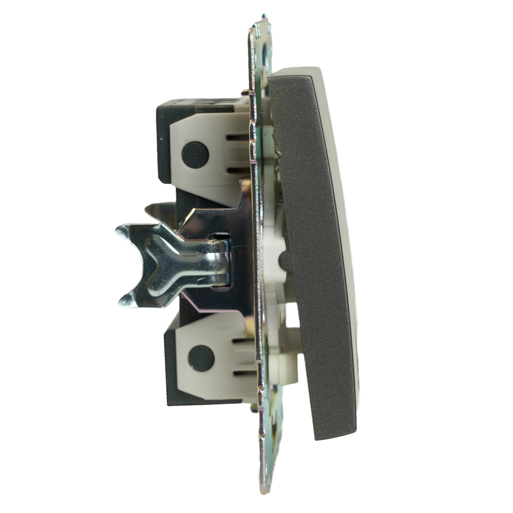 Переключатель перекрестный 1-клавишный (механизм), 250В, 10А, серия Катрин, графит, GLS10-7110-06 49416