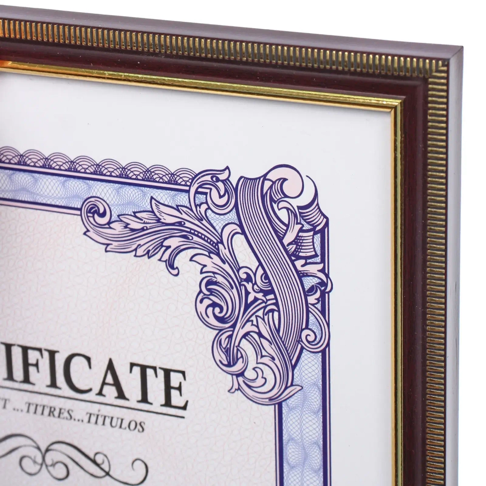 Фоторамка 30*21см «Дипломат» шоколад с золотом, пластик