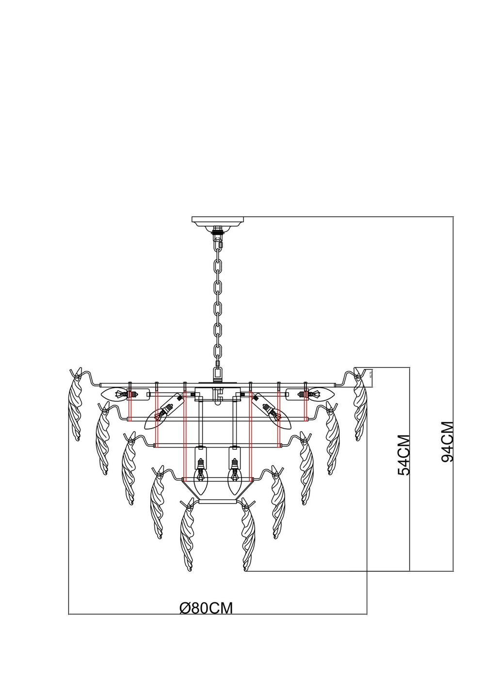Подвесная люстра Arte Lamp LILLY A4070LM-12GO