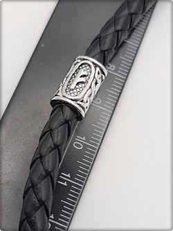 Браслет эко кожа "Руна Феху" чёрный.