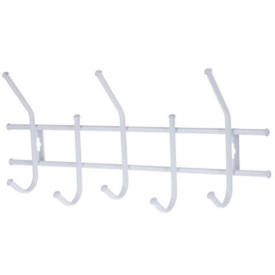 Вешалка настенная Стандарт 5 крючков, 11х26х55 см, цвет белый