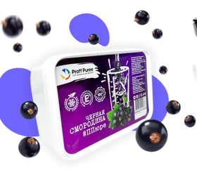 Пюре фруктовое Proff Puree ЧЕРНАЯ СМОРОДИНА 1 кг. замороженное