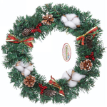 Венок хвойный новогодний «Праздничная радость» 30 см, красный