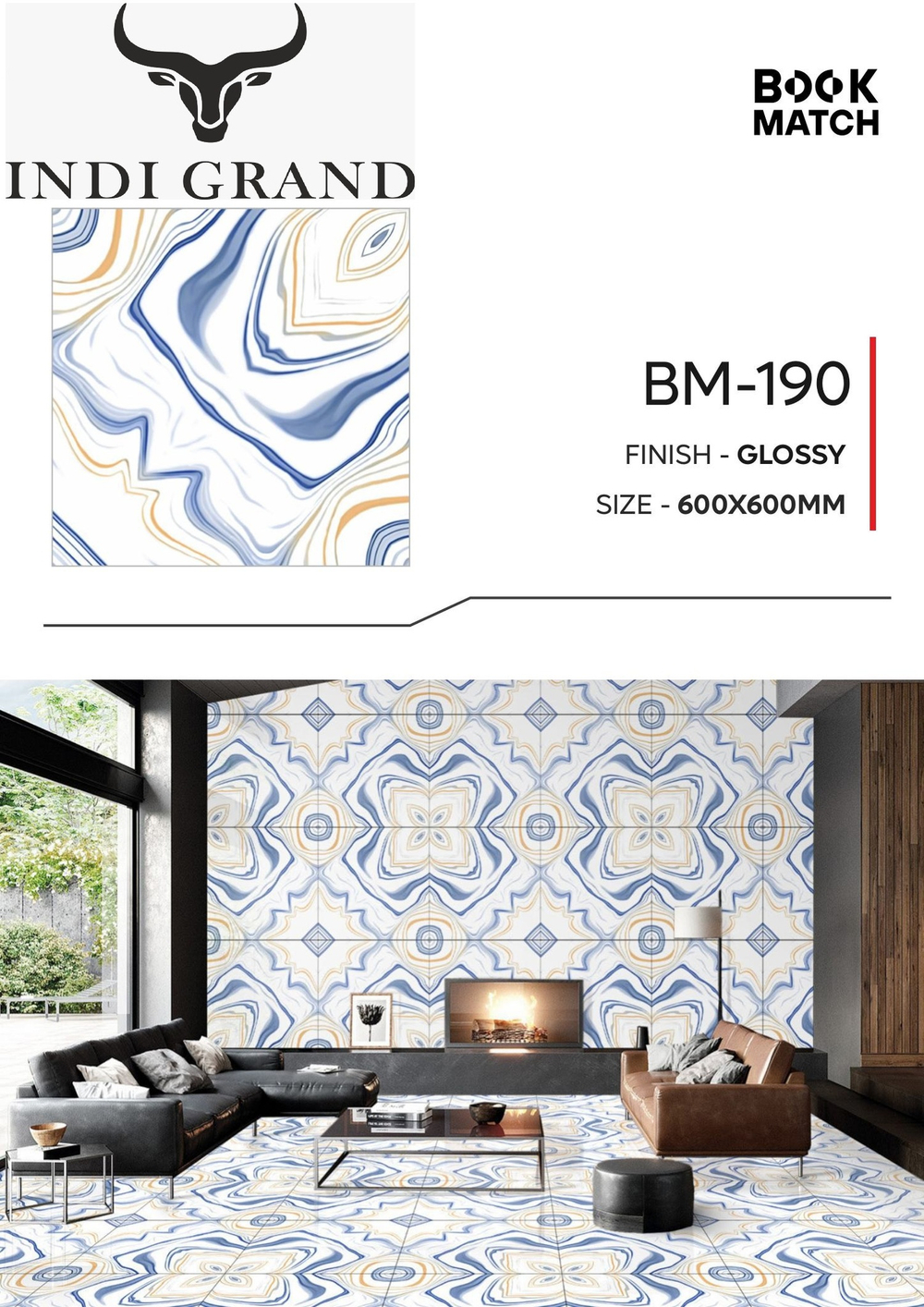 Керамогранит Book Match BM-190 60х60
