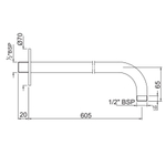 Кронштейн верхнего душа SHA-CHR-479L600