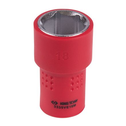 Цена на KING TONY (3335VE18M) Головка торцевая диэлектрическая шестигранная 3/8", 18 мм