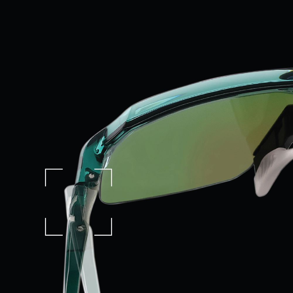 Спортивные очки с диоптриями HILX Inferno Shiny Crystal Green / Photochromic Purple Mirror Lens