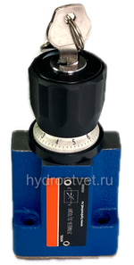 2FRM6B36-3X/10QMV - Регулятор расхода Ду 6 для монтажа на плиту, номинальный расход 10 л/мин, B = без доп. канала (стандарт), обратный клапан - M = нет