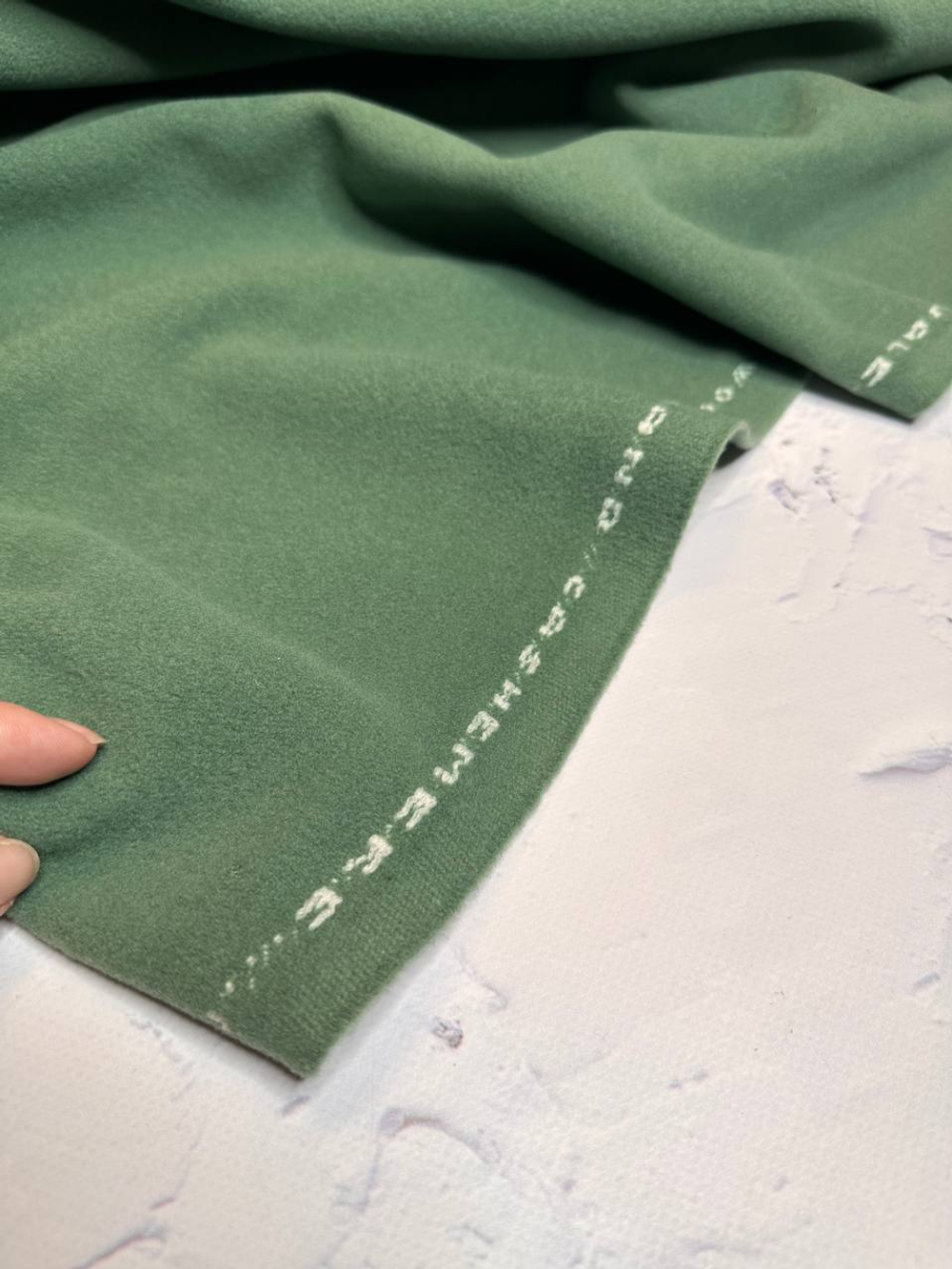 Пальтовая однотонная шерсть с кашемиром (Alta Moda для Valentino, 85%шерсть/15%кашемир, Зеленые глаза, 500 гр/м2, 150)