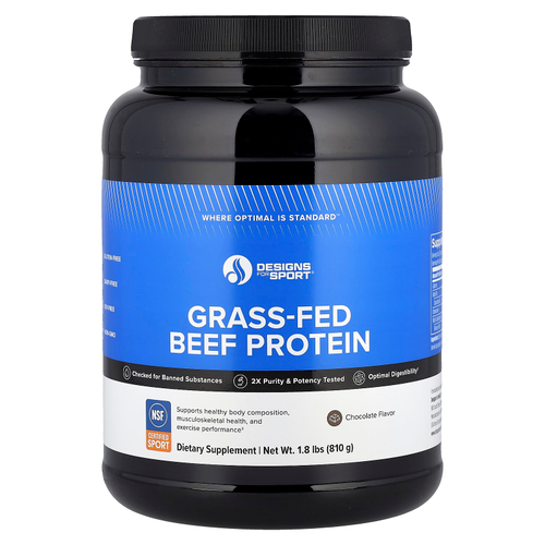 Designs For Health, Designs For Sport®, говяжий протеин травяного откорма, шоколад, 810 г (1,8 фунта)