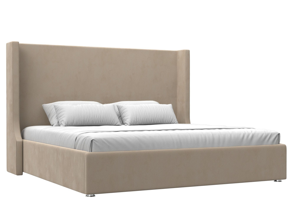 Кровать интерьерная Ларго 200, Бежевый, Велюр, 120744