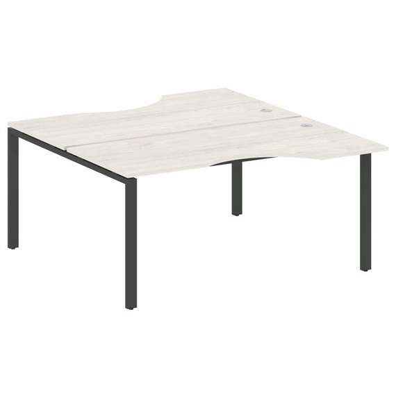 Metal System Рабочая станция криволинейная на П-образном м/к БП.РАС-СА-2.1 Дуб Наварра/Металл Антрац