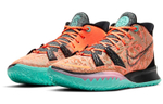 Nike Kyrie 7 EP "Play for the Future" Play for the future round head lace-up shock absorption, non-slip, wear-resistant, wrapping support, mid-cut actual combat basketball shoes for men and women with the same style black, orange and green domestic version