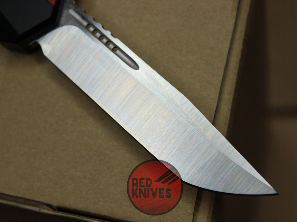Нож Microtech 184-10 GLYKON Tanto T/E - красные вставки, клинок сатин танто