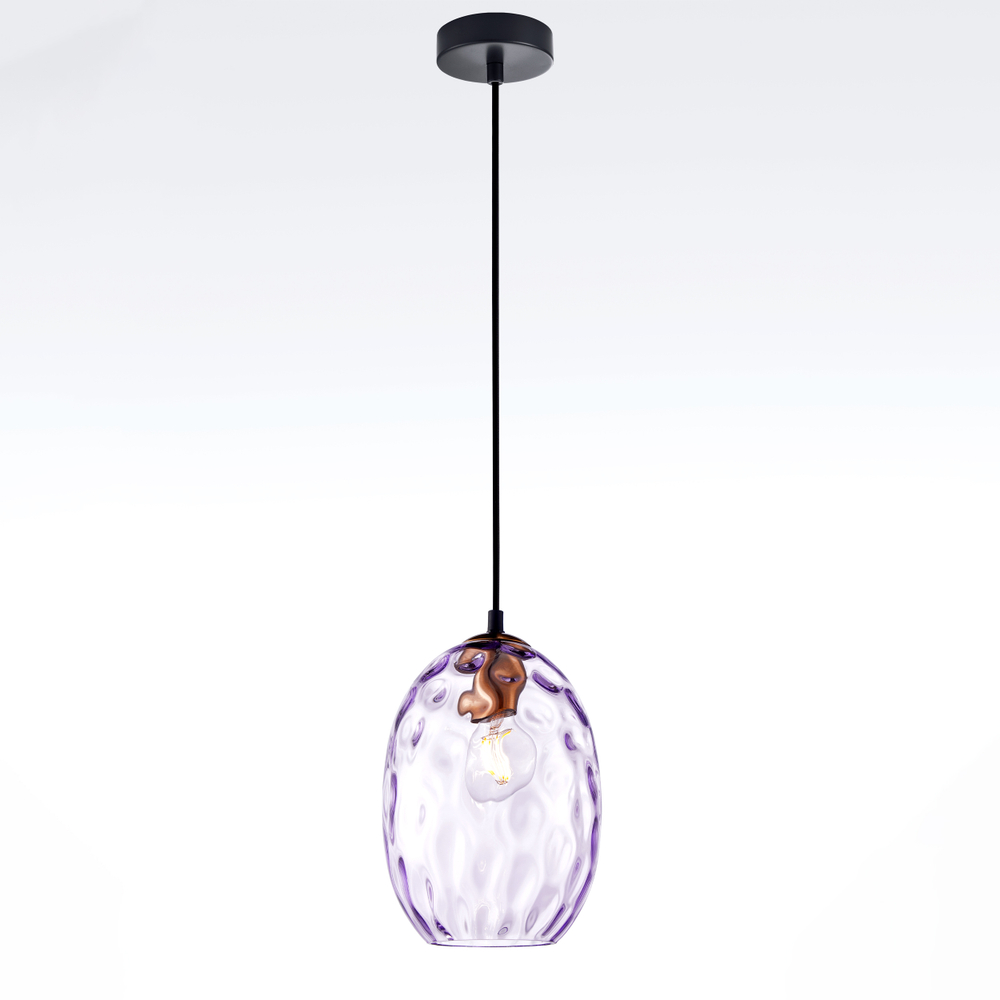 806128 Подвес NUBELLA 1х12W (led) E27 ЧЕРНЫЙ/БРОНЗА/ФИОЛЕТОВЫЙ