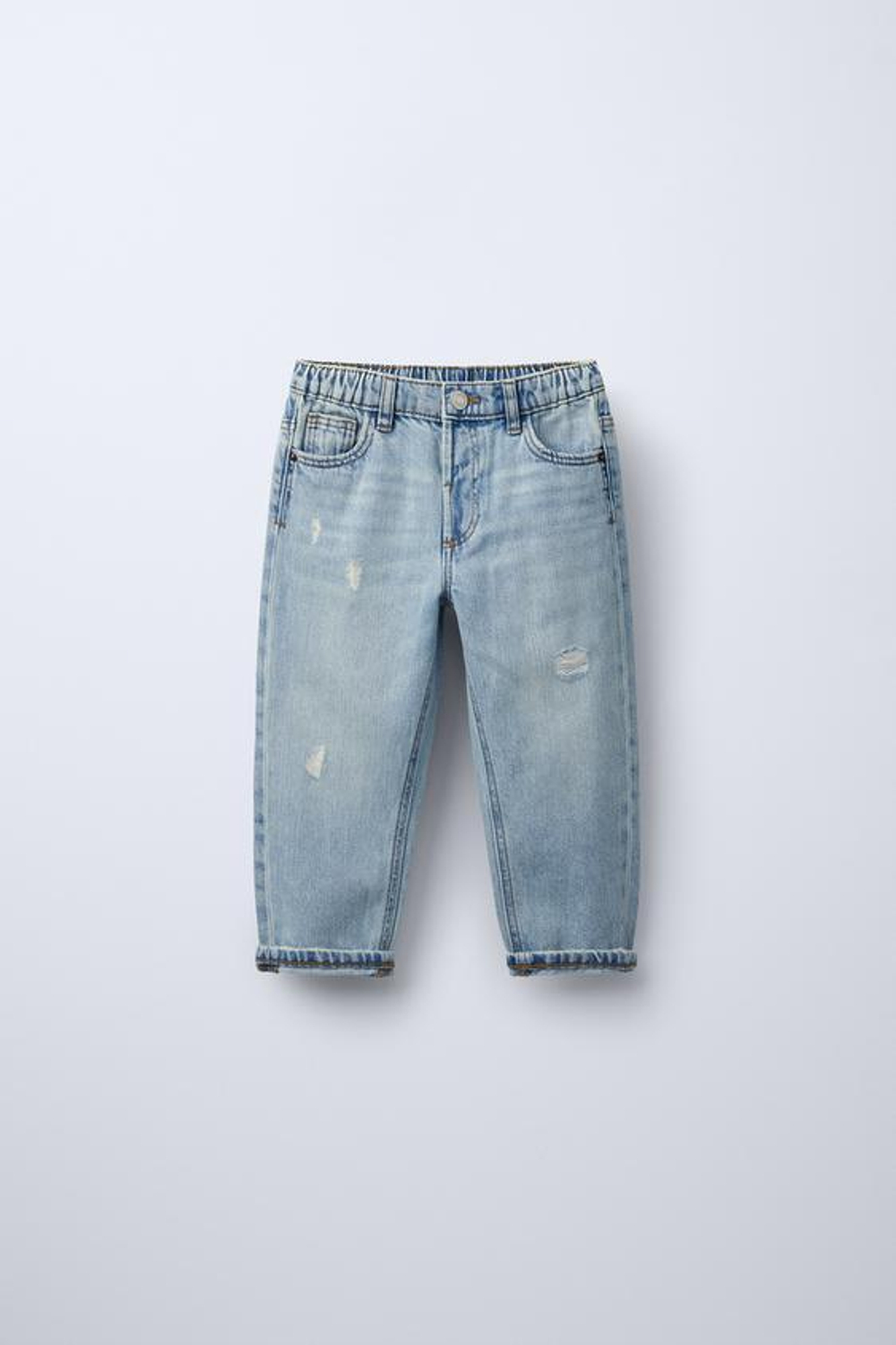 ZARA ДЖИНСЫ С НИЗКОЙ ПОСАДКОЙ, ГОЛУБОЙ