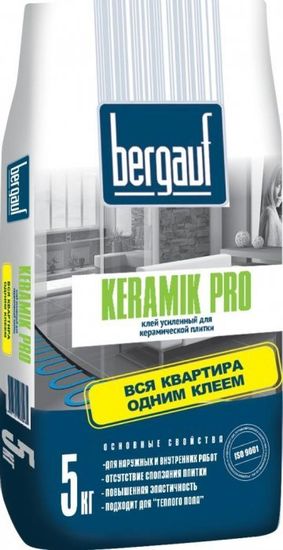 Клей для плитки BERGAUF Keramik Pro 5кг
