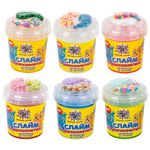 Слайм (лизун) с наполнителями МИКС, 140 г, ассорти 6 видов, JOLLY JOT (ДЖОЛИ ДЖОТ), 665950