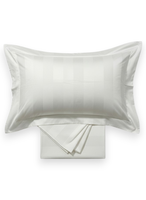 Постельное белье из страйп-сатина Ritz | White
