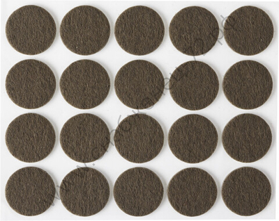 STAYER d 22 мм, самоклеящиеся, фетровые, 20 шт. коричневые, мебельные накладки (40910-22)