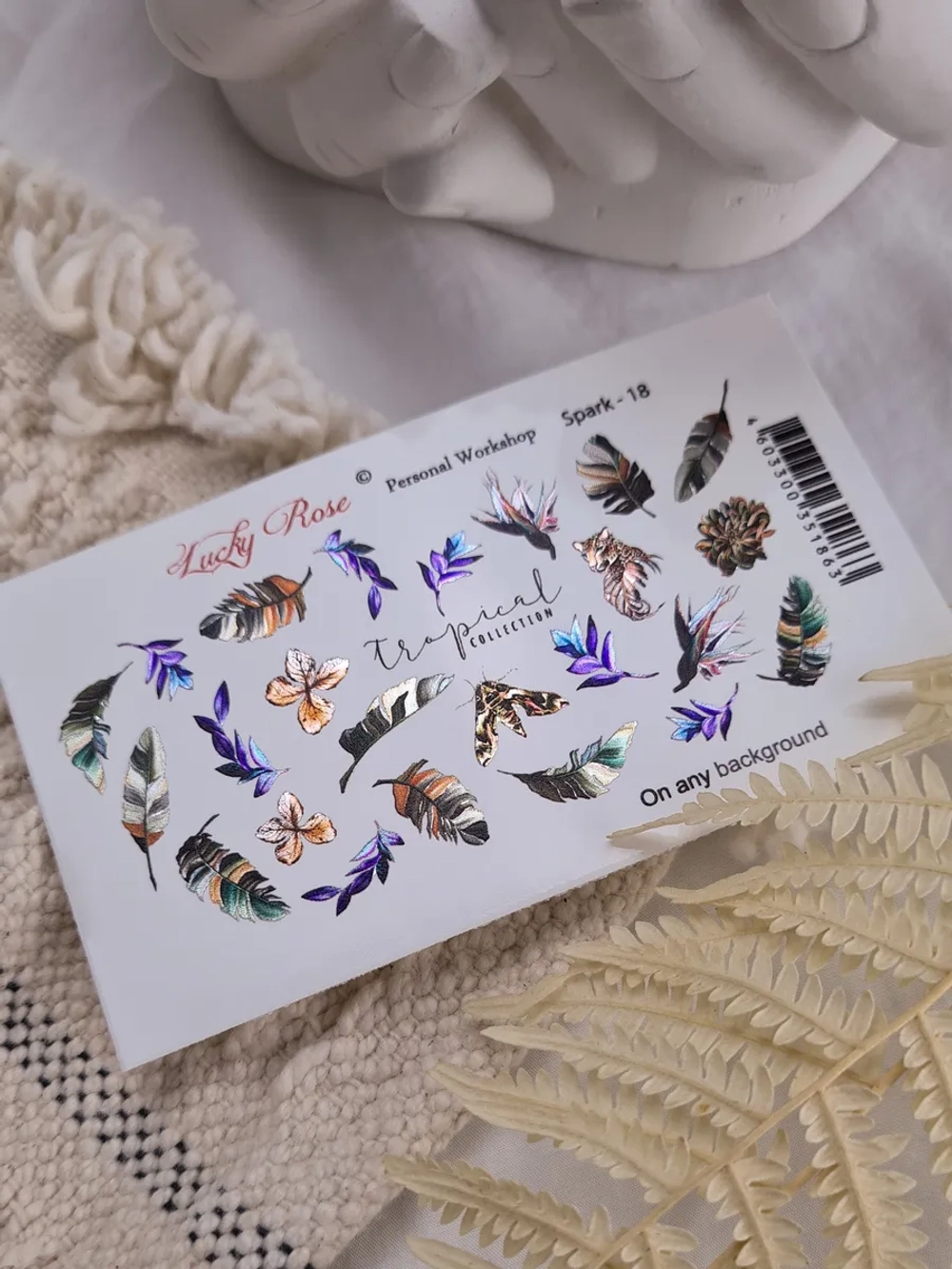 Lucky Rose Слайдеры наклейки для ногтей Spark 18