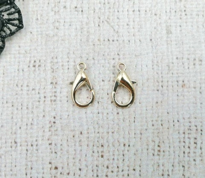 Замок карабин для бус, р. 14х7 мм, золото