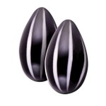 Вагинальные шарики из стекла Cristal (черный с белым) (Цвет: черный с белым)