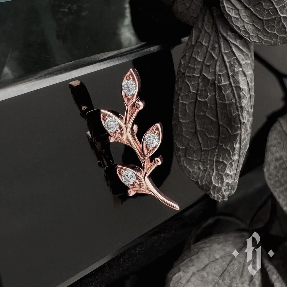 Накрутка "Cherry Branch" - Розовое золото - White CZ - Inverted