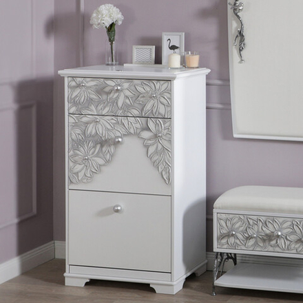 Комод Терра-3 с 3 ящиками Айс Античное серебро