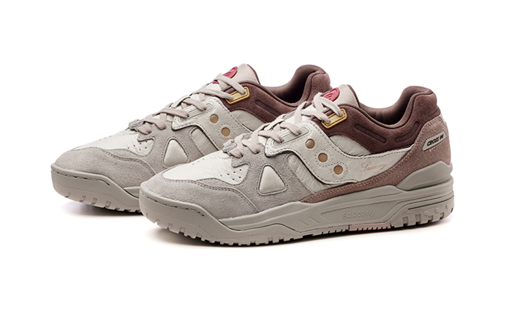 Saucony Cross 90 retro low-cut casual running shoes for men and women the same beige brown