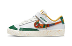 Middle-aged children Nike Blazer Low 77 casual low-top sneakers white and green