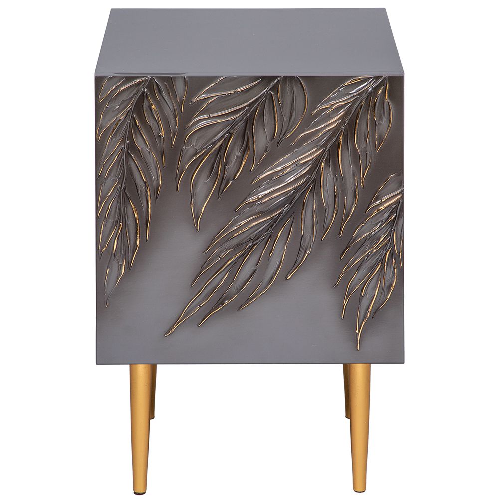 Тумба прикроватная Тропик Стайл Серый Голд правая