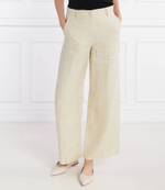 Льняное брюки MALIZIA Weekend MaxMara - бежевый(151310226)