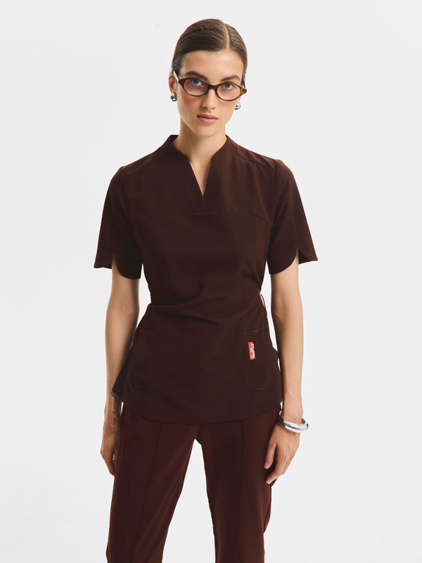 Топ медицинский женский Ньюлук, шоколад