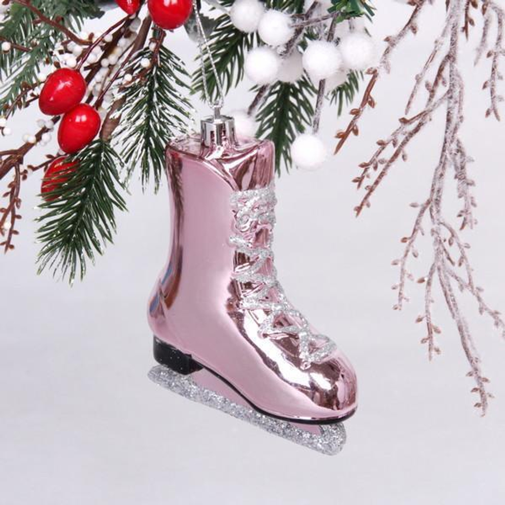 Ёлочная игрушка "Сказочный конёк" 8,5*3,5*11 см, розовый (Серпантин)