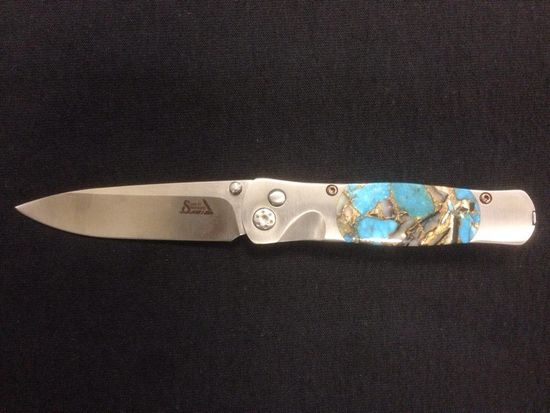 Складной нож Santa Fe Tesoro SF/GE01TurAbBr с клинком из стали VG-10, рукоять титан