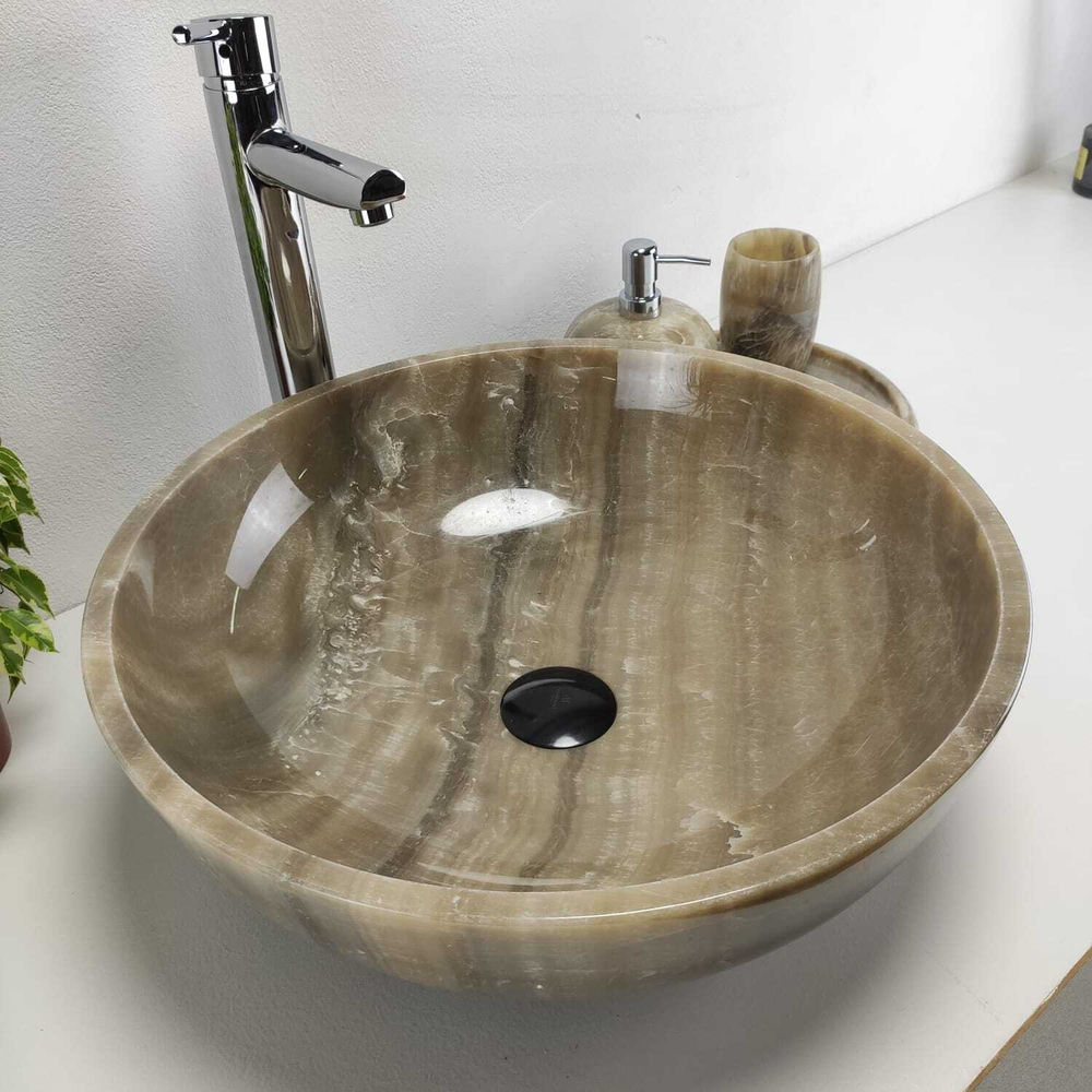 Раковина из оникса Bowl Grey Medium TinLip BO-61036 45*45*15