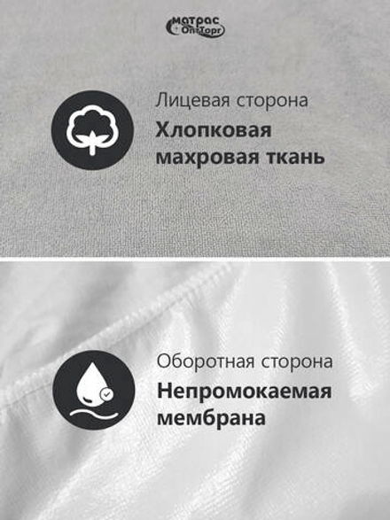 Чехол на матрас непромокаемый Мулетон с бортом 25см (Серый)